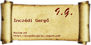 Inczédi Gergő névjegykártya